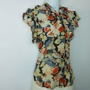 Theory floral blouse Size M